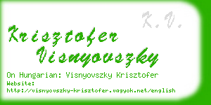 krisztofer visnyovszky business card